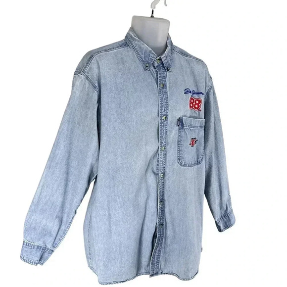 Competitors View Mens L Dale Jarrett #88 NASCAR Vintage Denim Shirt 100% Cotton - Picture 3 of 16